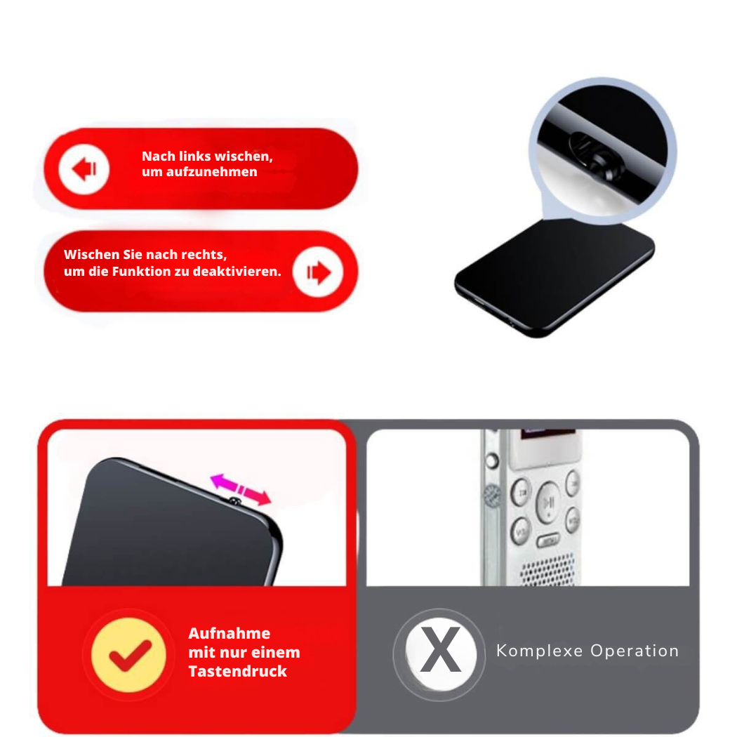 Mini-Mikro-Spion Pro – Der ultra-diskrete Taschen-Audiorekorder
