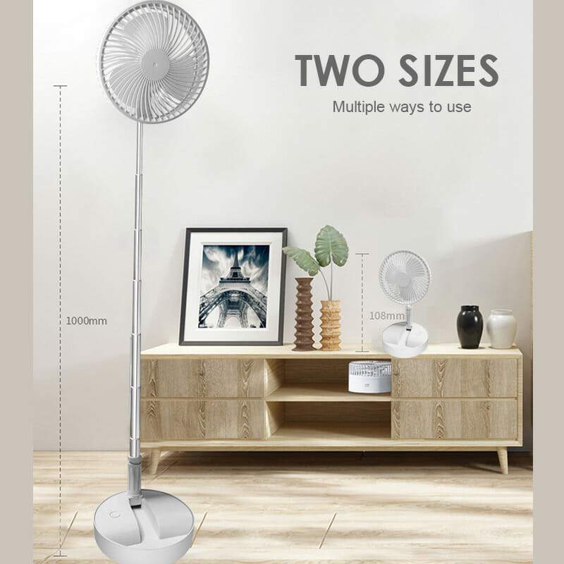 USB Teleskop-Ventilator – Faltbar, 180° einstellbar, 4 Stufen, 24 Std.