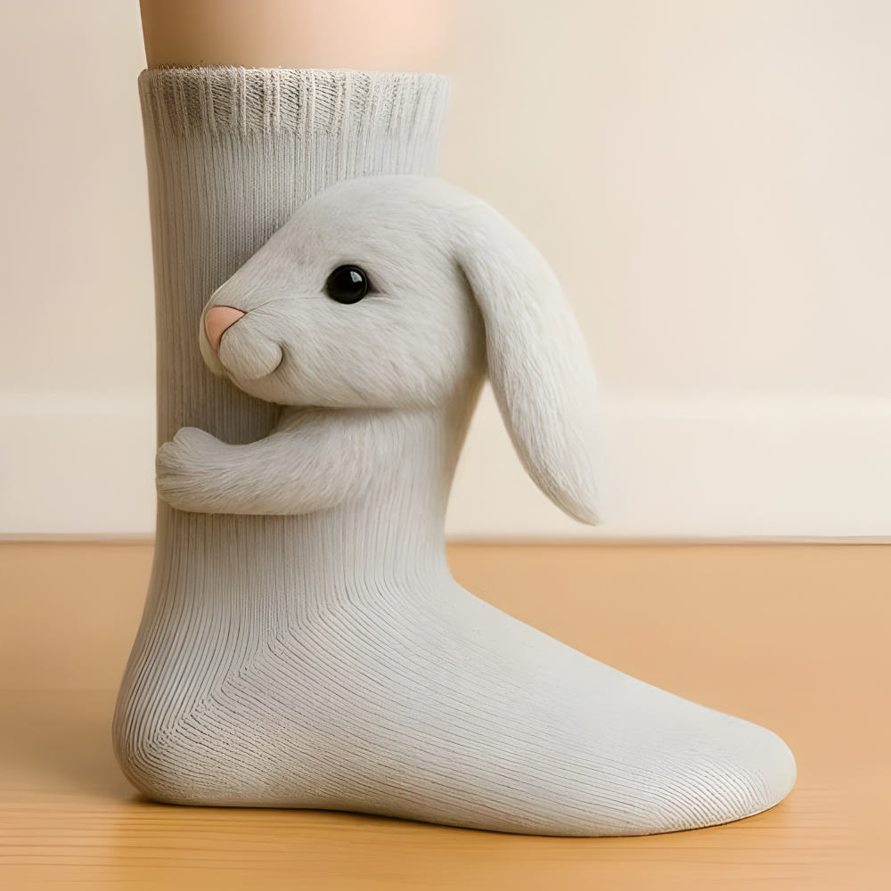 Kuschelsocken Unisex Winter Warm Weich Tiermotiv Haussocken