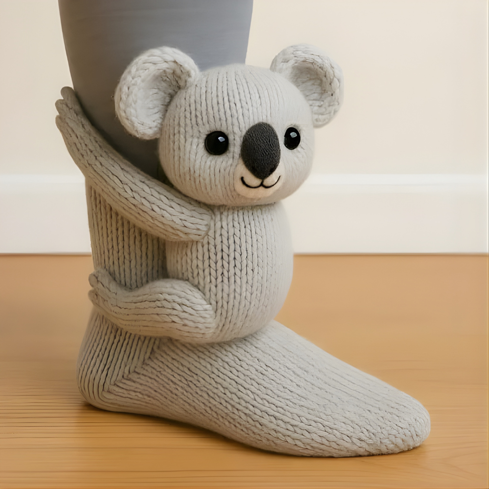 Kuschelsocken Unisex Winter Warm Weich Tiermotiv Haussocken