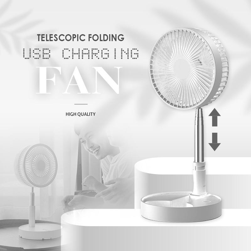 USB Teleskop-Ventilator – Faltbar, 180° einstellbar, 4 Stufen, 24 Std.
